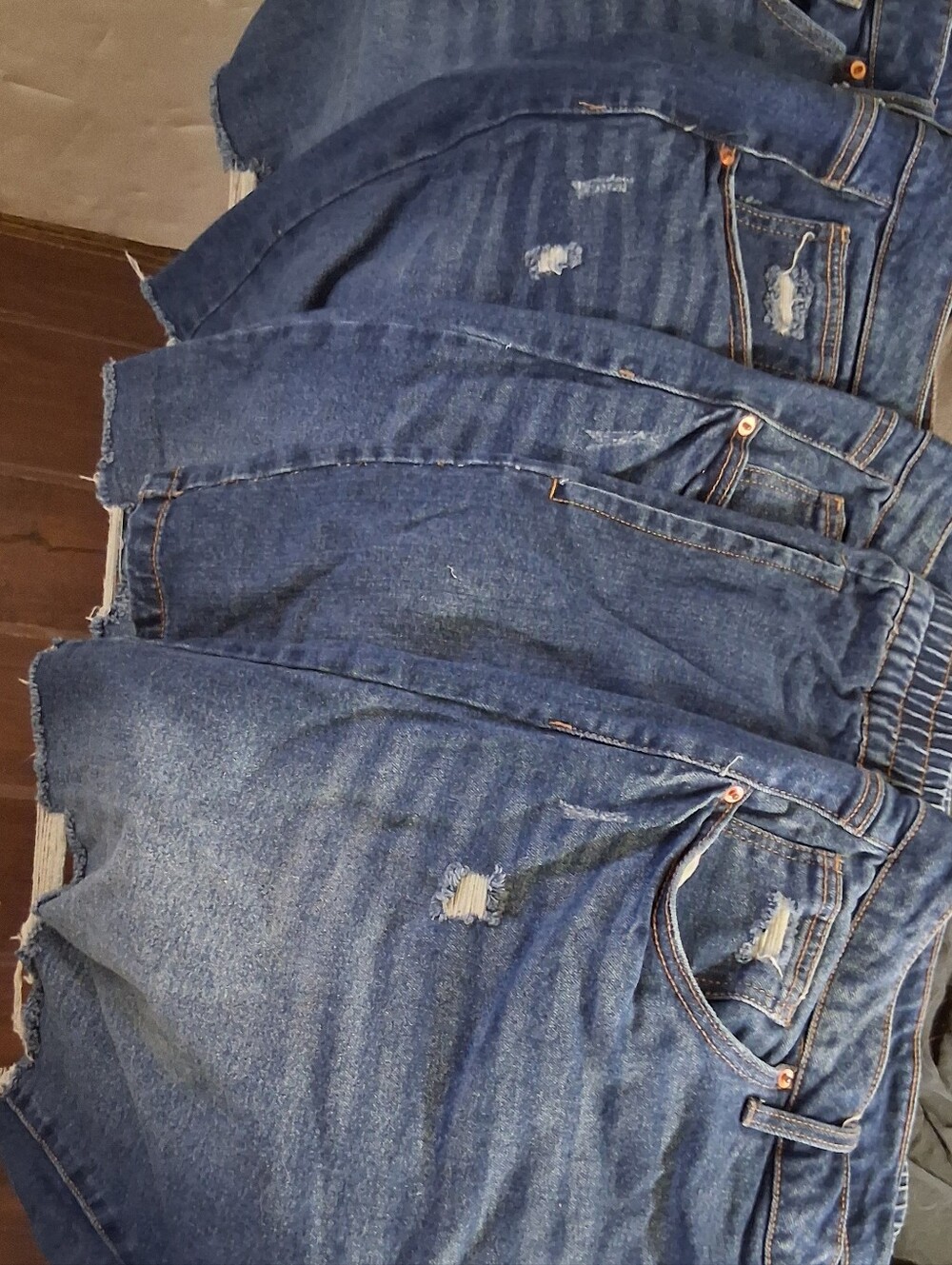 Terra & Sky Medium Blue Distressed Boyfriend Jeans
